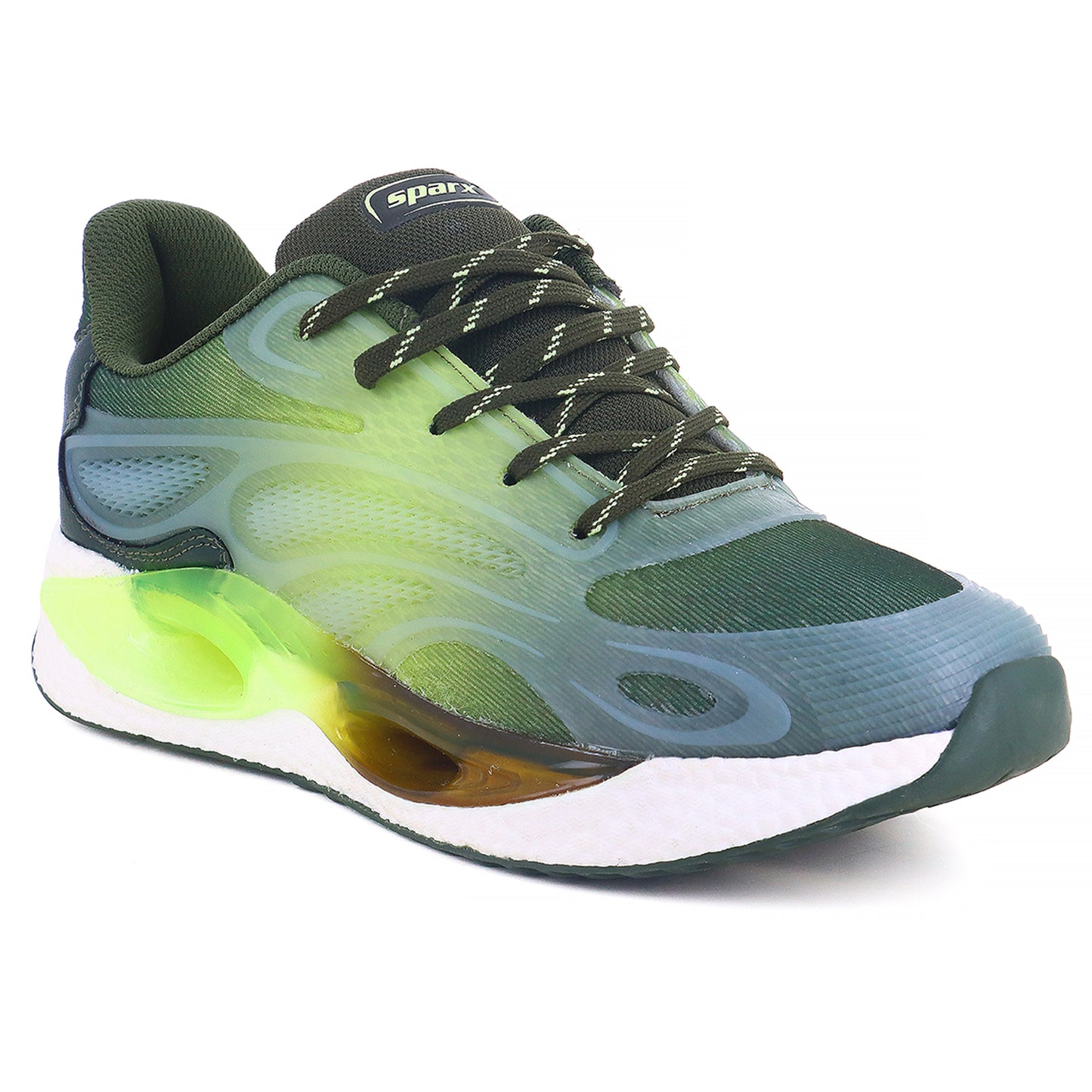 image of Athleisure Shoes for Men available in green color. The shoes with white background.