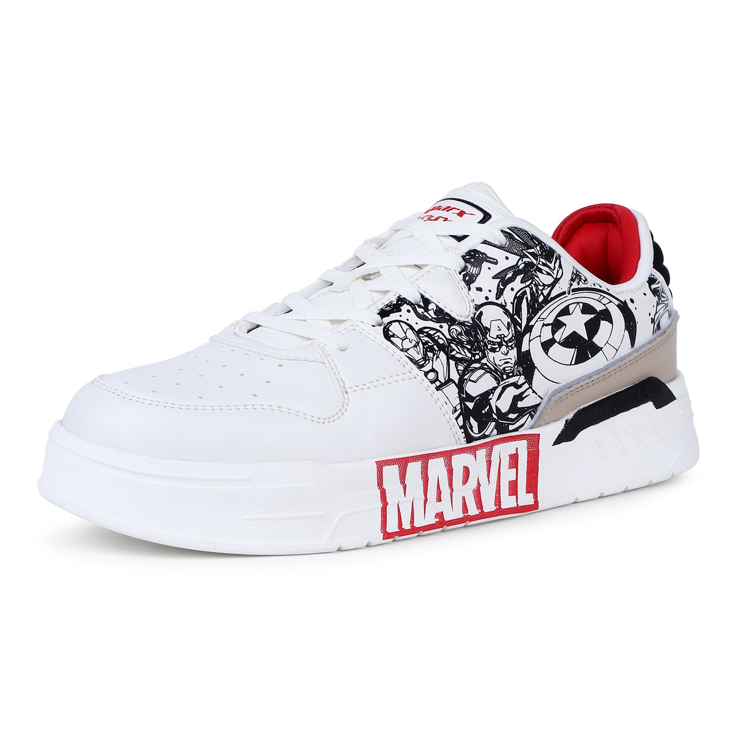 Shop Pearl White/Red Sneakers for Men SM 3009 Online at Best Price