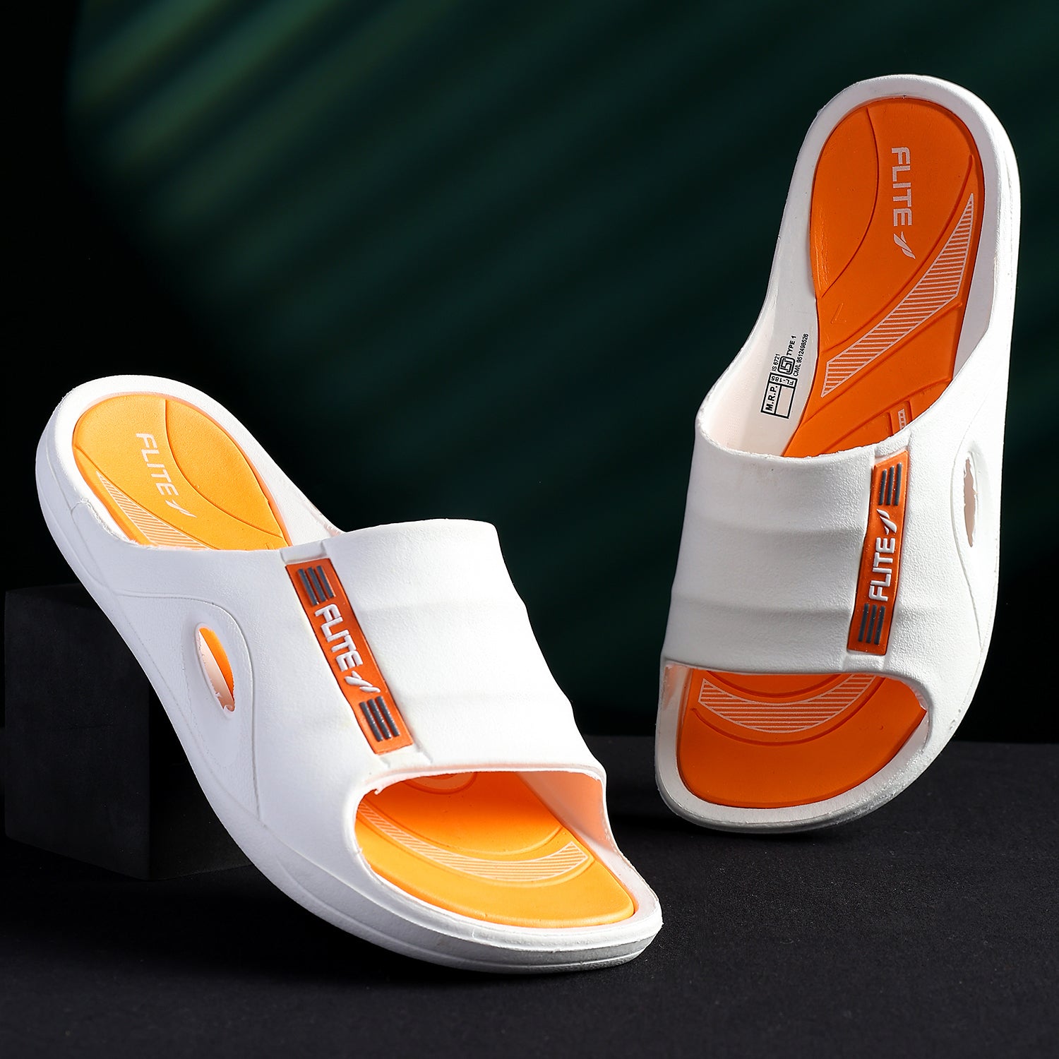 Shop White Orange Slides for Men FL 185 Online at Best Price