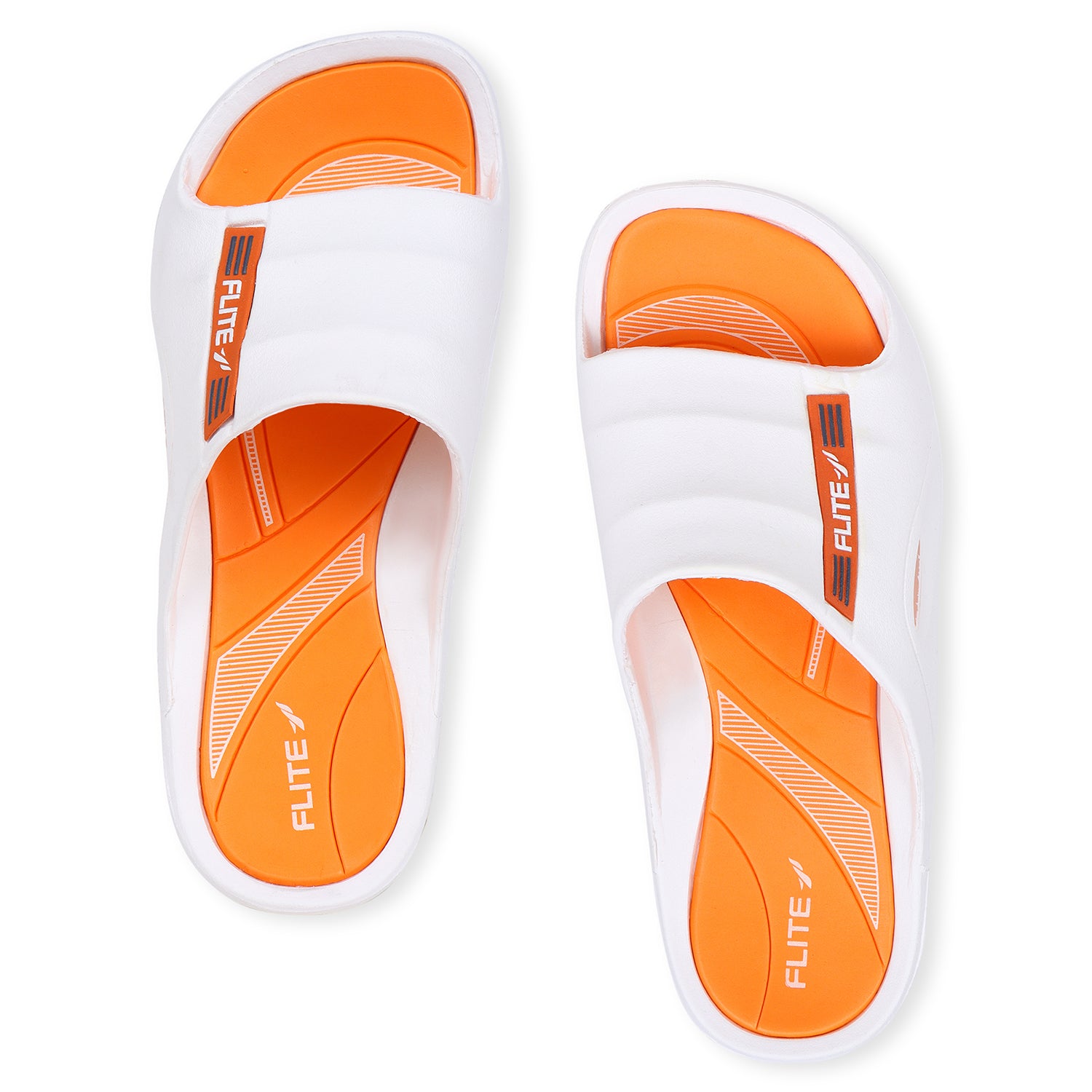 ふくすけ Glidelite Shop White Orange Slides for Men FL 185 Online at Best Price