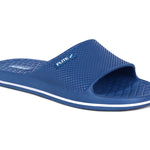Flite blue slippers for men available with white logo appear on it. Slippers of blue flite for men is visible for everyone. 