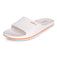 Image of Attractive, beautiful and comfortable white flite slide & slippers for men with orange colour flite logo and white background. 