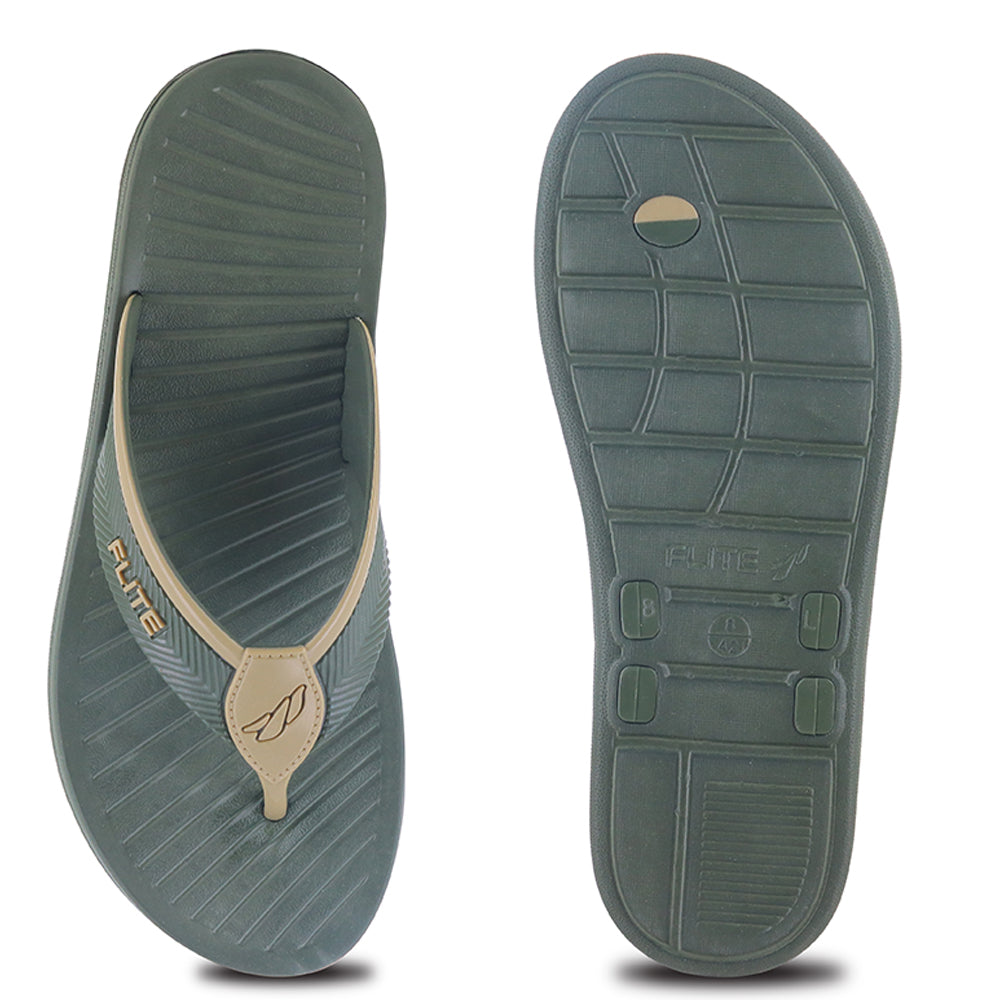 Shop Olive Khakhi Flip-flops For Men FL 438 Online at Best Price