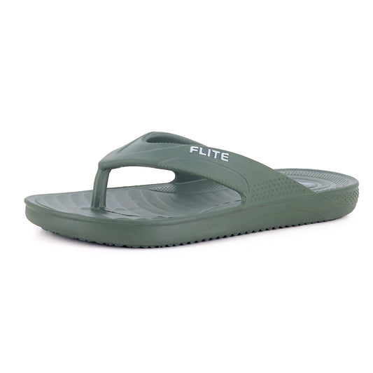 Navy Green Slippers for men by flite with thick bottom flite chappal with white background and attractive appeal. 