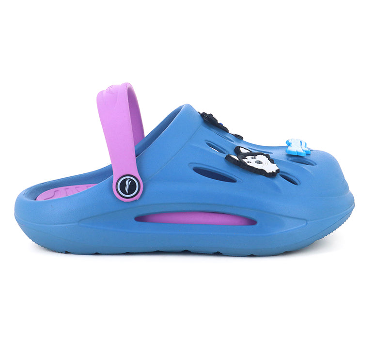 right side blue & pink combination Clogs For Kids side