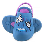 one on one image of blue Clogs For Kids side