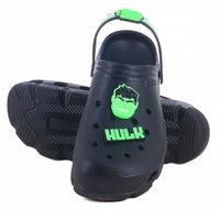 One on one , or we can say over and over image of clogs for men with hulk logo appear on it. 