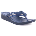 front left view image Flite Image Of Blue flip flops and Slippers For Women with white background and shadow