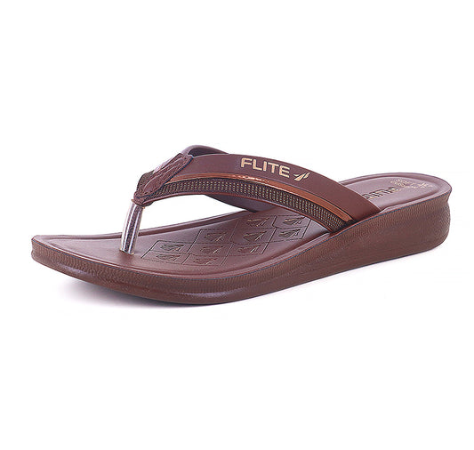 Brown Flip flops image side view with white background with shadow