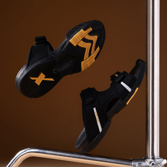 Relaxo SF0186G-BKGD black gold footwear product image
