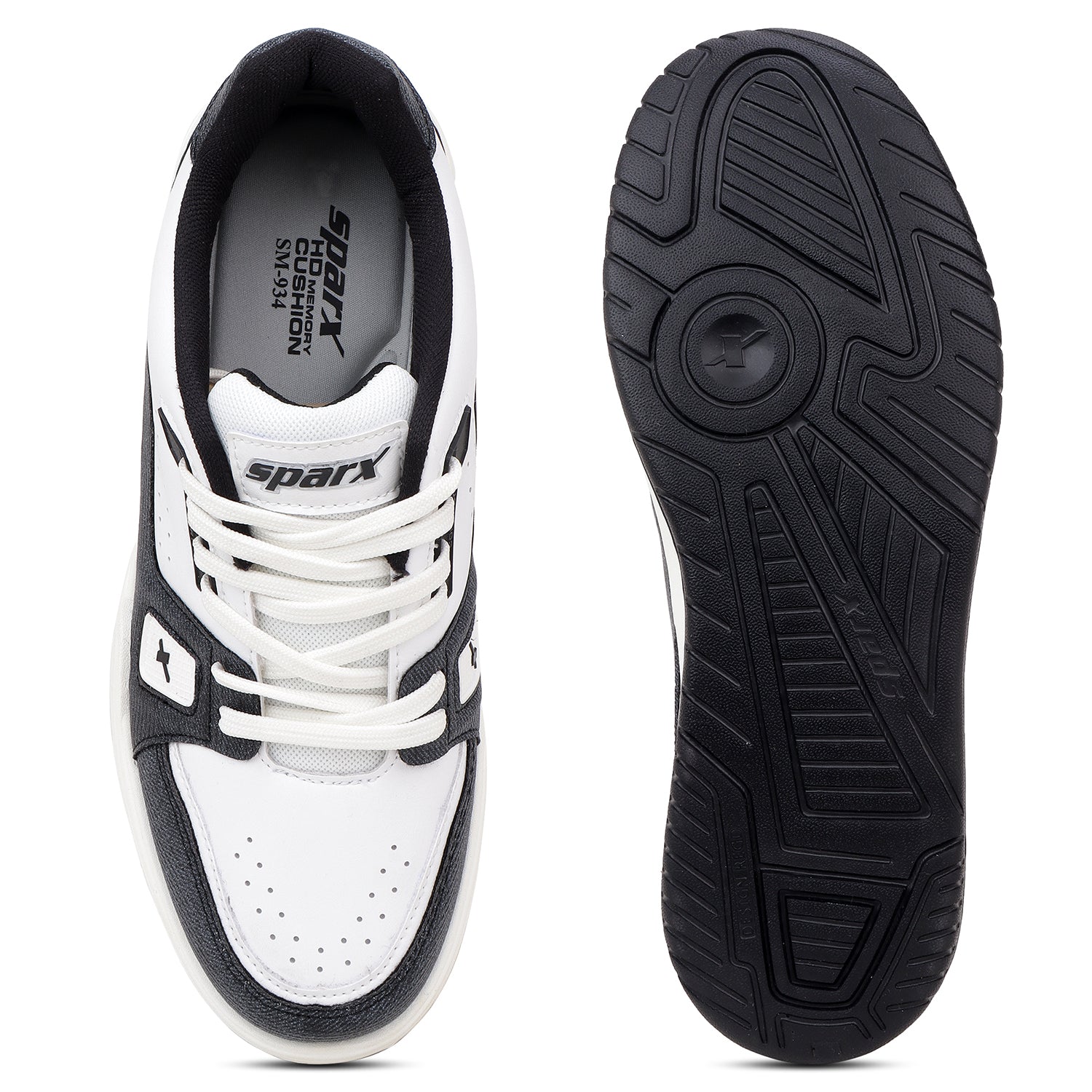 Shop Pearl White/Black Sneakers for Men SM 934 Online at Best Price