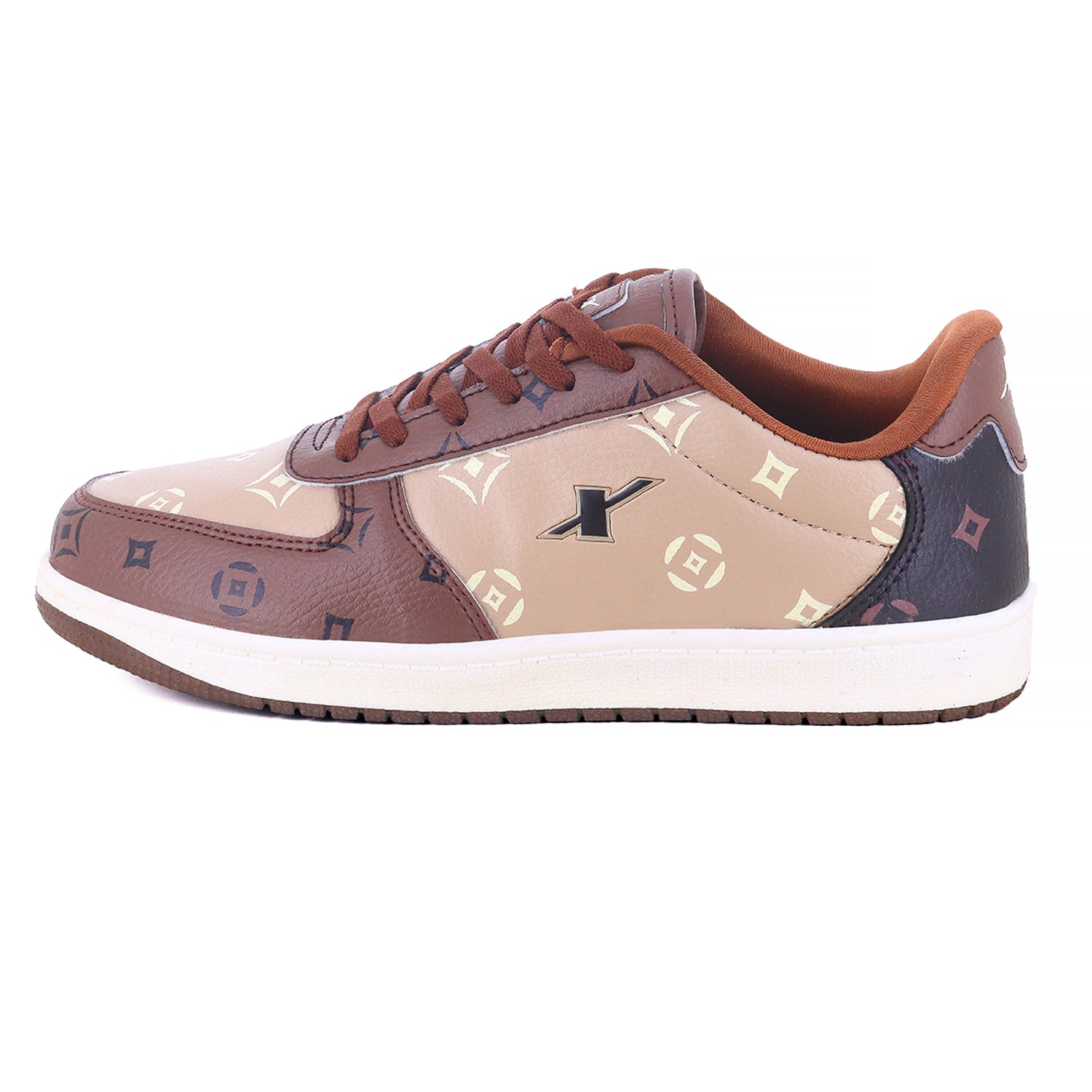Side from left image of Image of Sparx brown Sneakers for Boys available with white background. The image is very good to see and also it looks nice. 