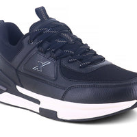 From right side zoom Image of black sparx shoes for men with white bottom and white background with shadow at the bottom which is comfortable to wear. 