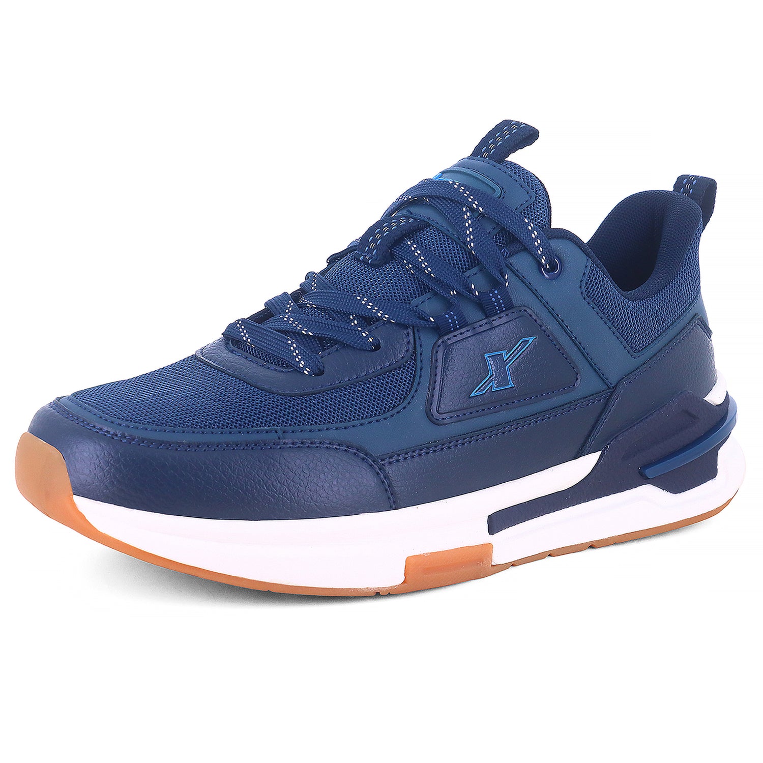 Image of Blue Sparx shoes for men with Sparx logo on it