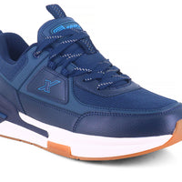 zoom right side Image of Blue Sparx shoes for men with Sparx logo on it