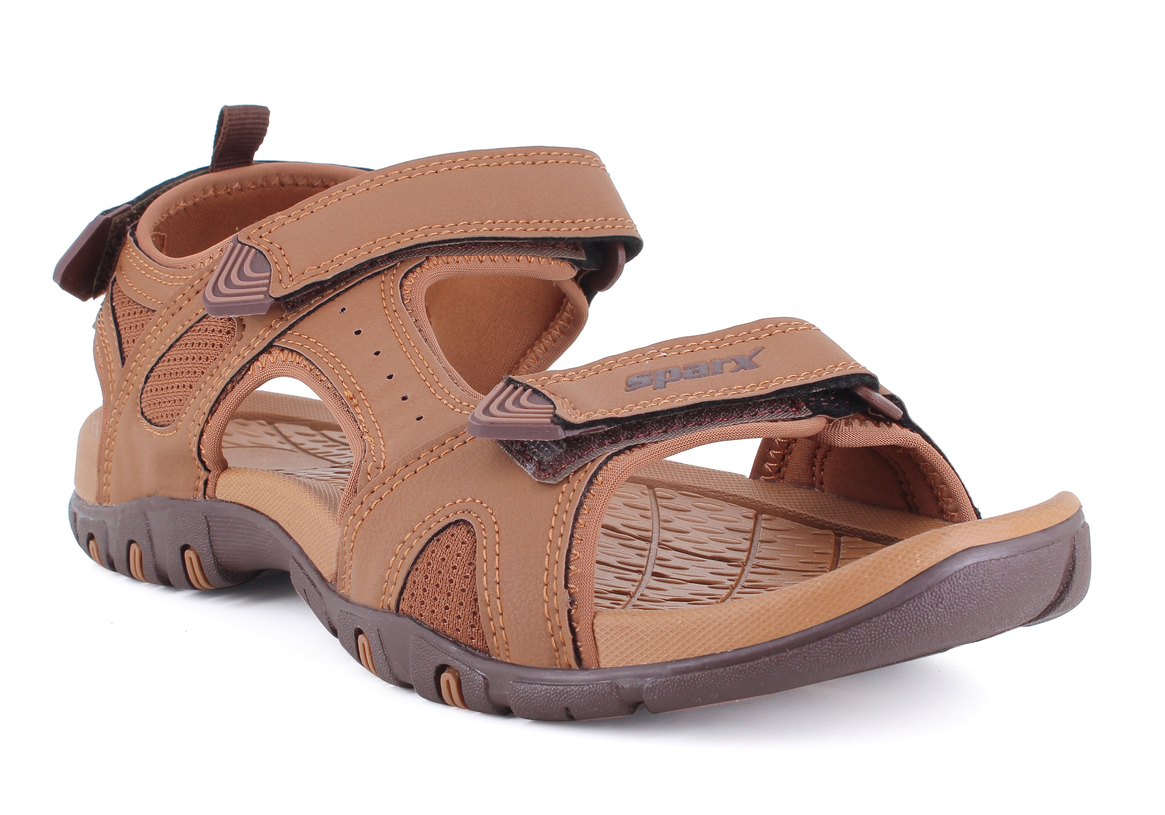 s.santa ベージュ38 Sparx Tan Black Sandals for Men SS-694 | Sandals & Slippers Online