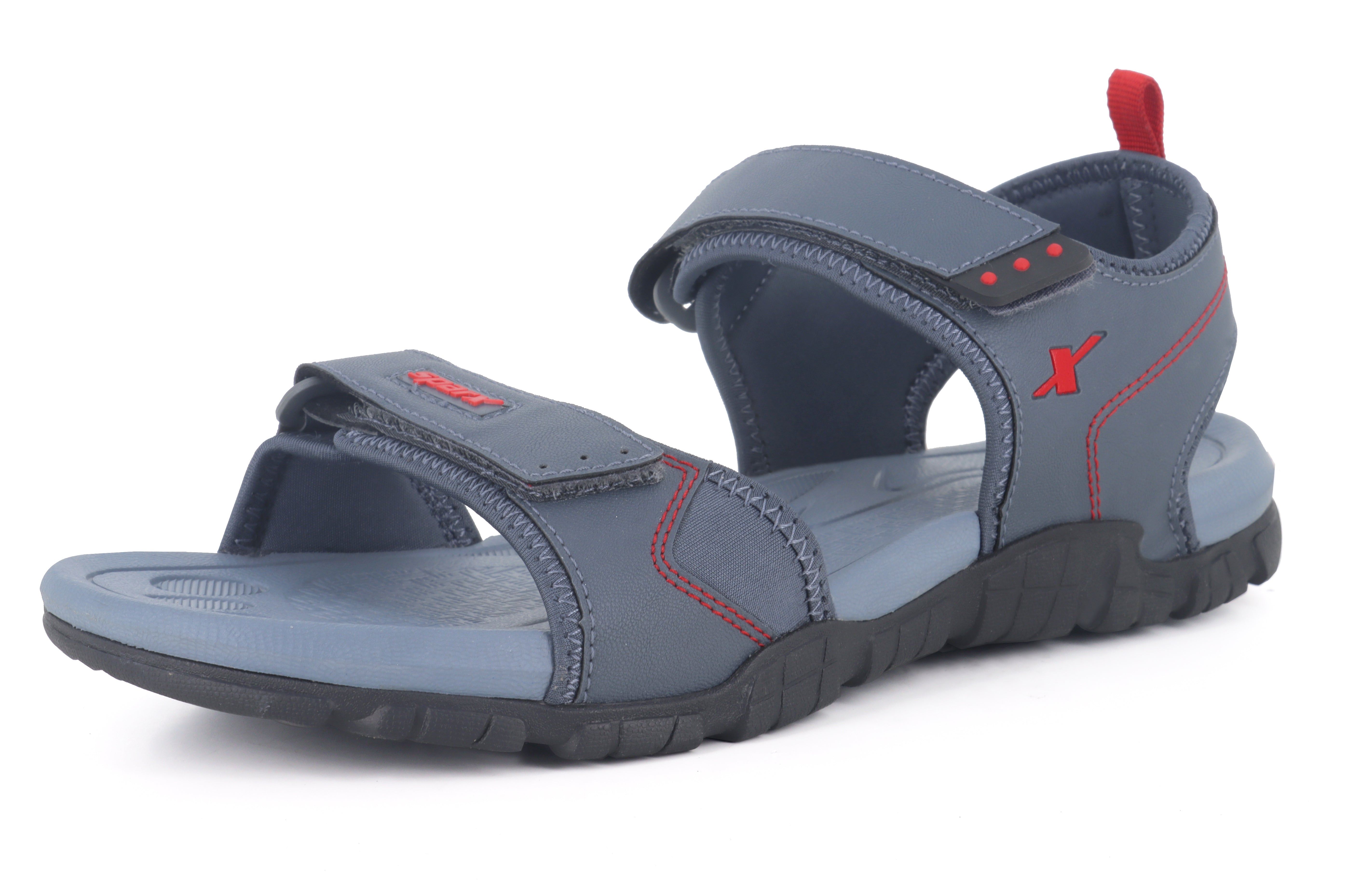 Sparx Mallard Grey Red Sandals for Men SS-616 | Sandals & Slippers