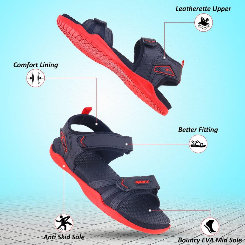 Relaxo SS0131G-BKRD black red footwear product image