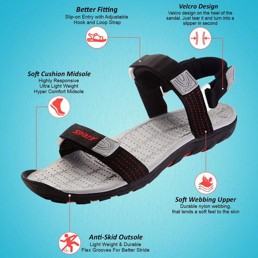 Relaxo SS0414G-BKBK black footwear product image