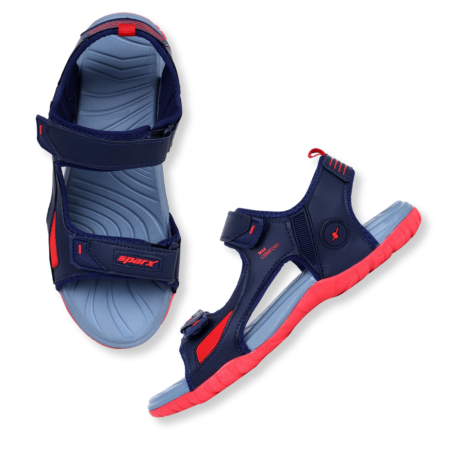 Sparx Navyblue Red Sandals for Men SS-648 | Sandals & Slippers