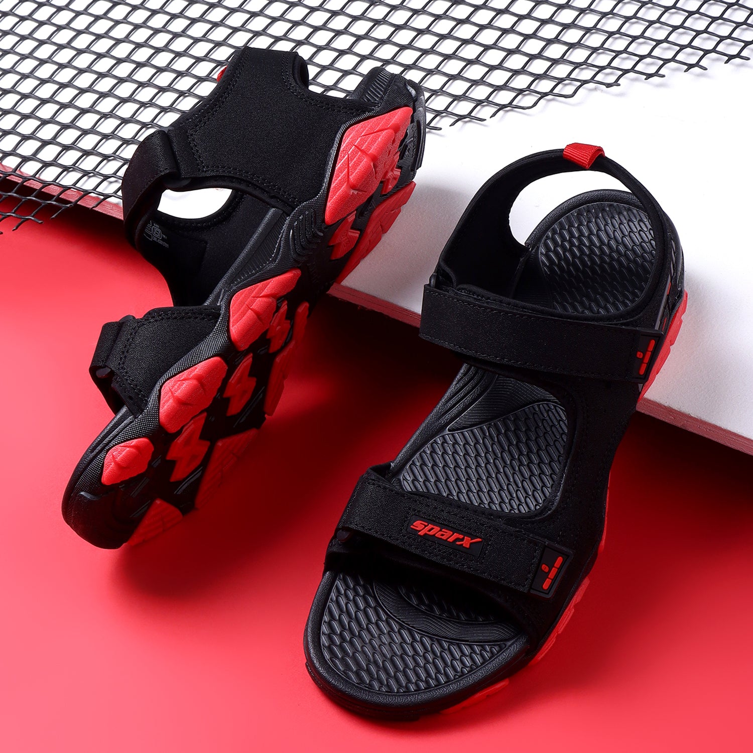 Shop Black Red Sandals for Men SS 685 Online at Best Price
