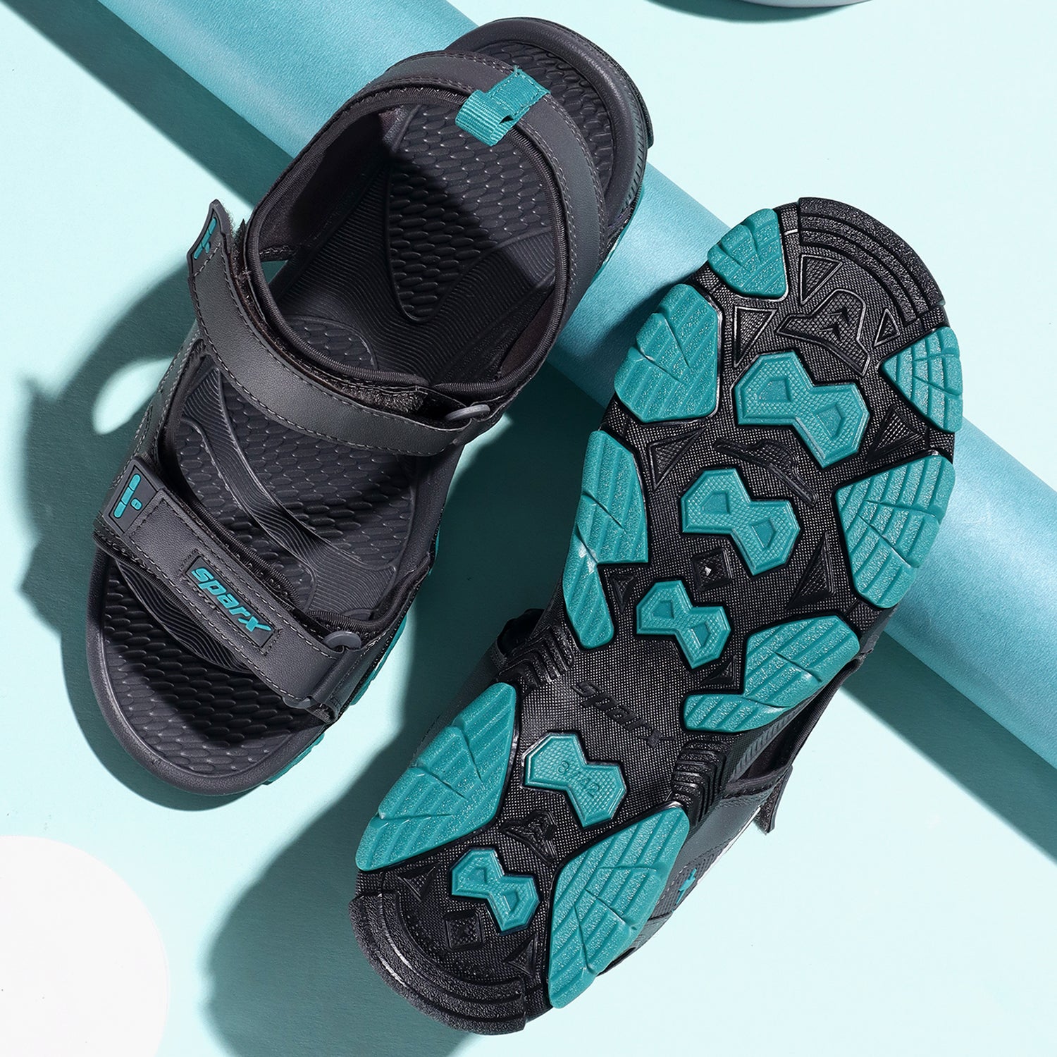 Sparx Darkgrey Sea Green Sandals for Men SS-685 | Sandals