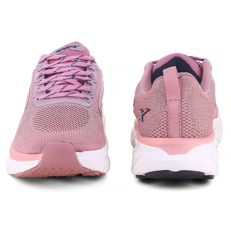 Pink sparx shoes for women with clear logo appear on it, the information of the product is visible at the end. 