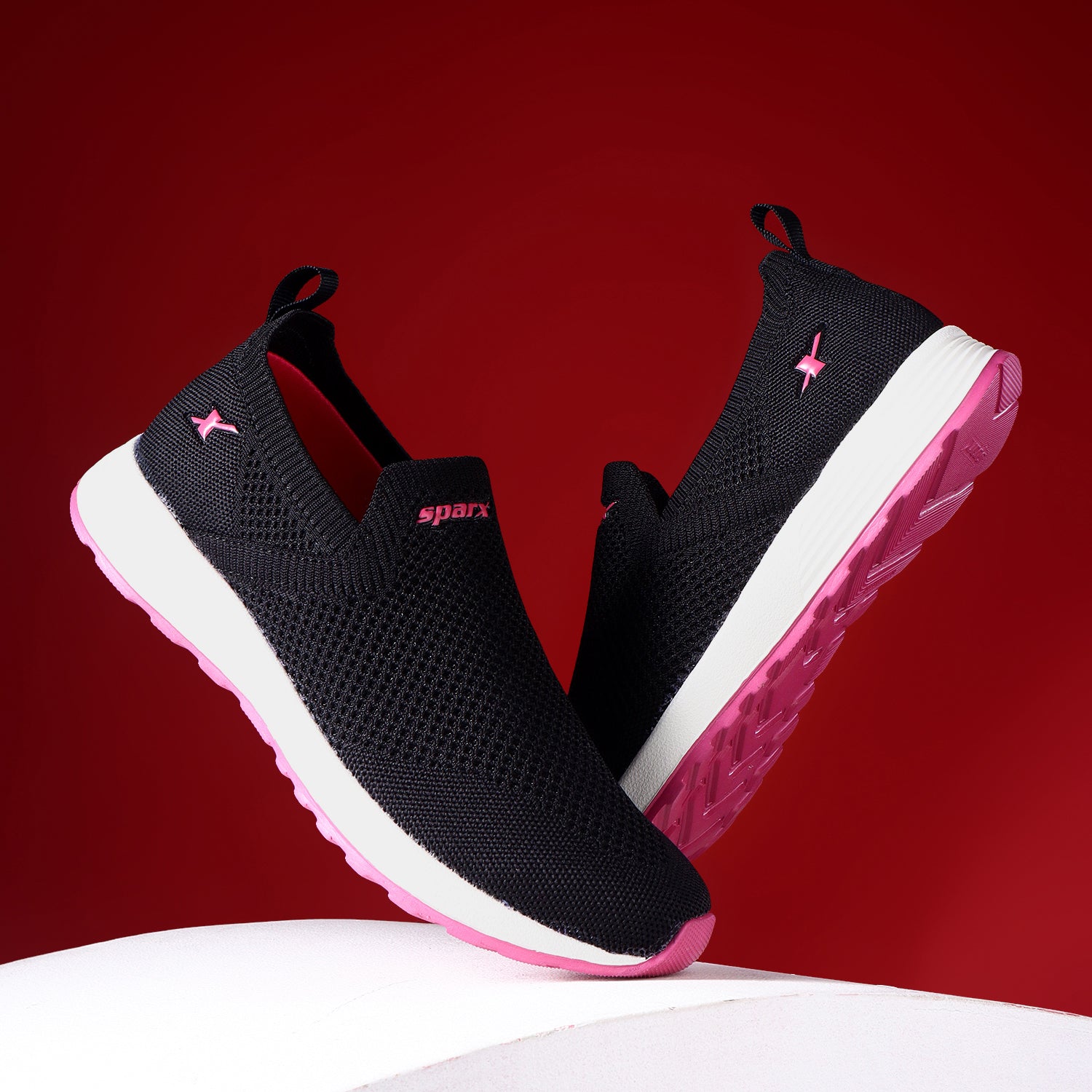 Sparx Black Fushia Athleisure Shoes for Women SL-9047