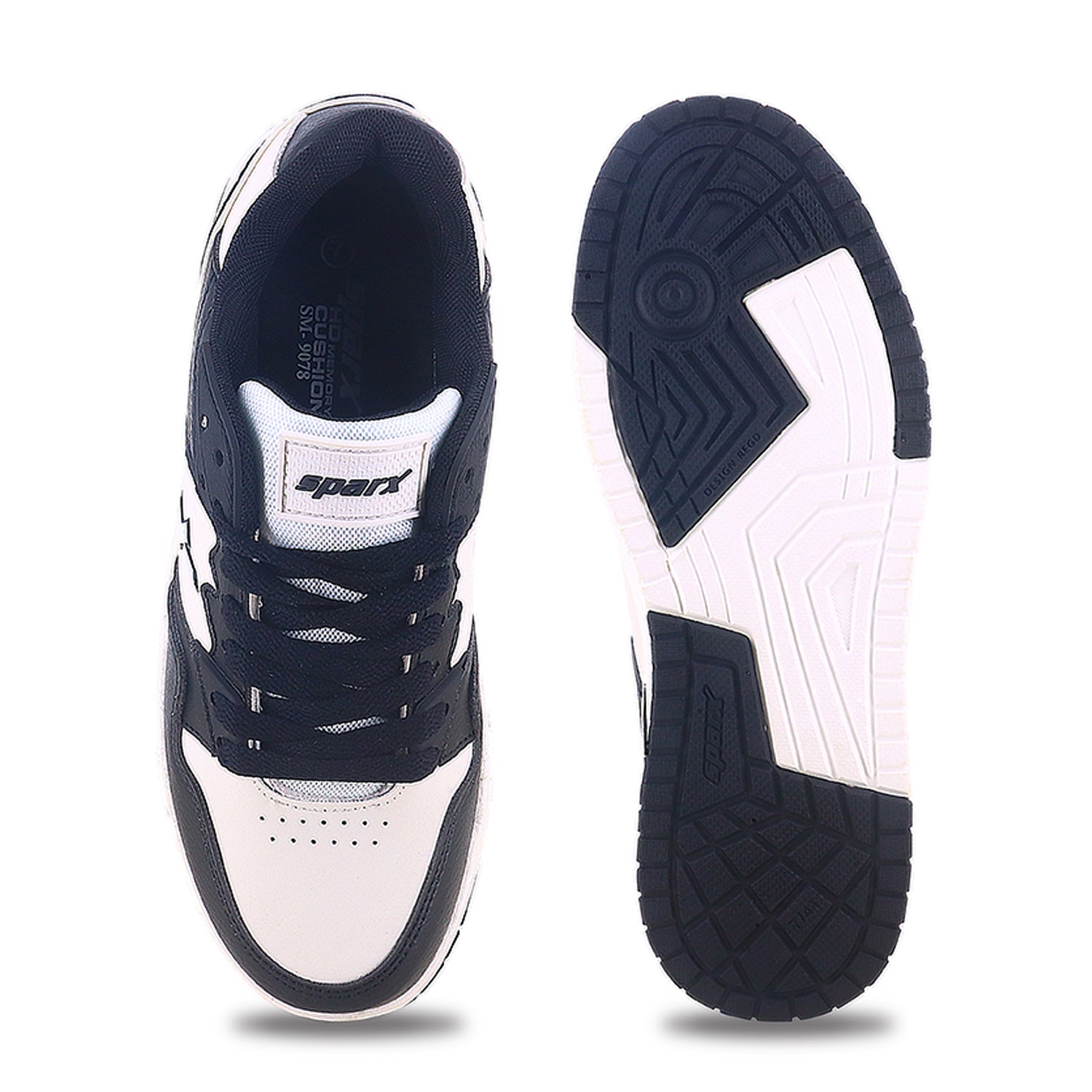 Shop Pearl White Black Sneakers for Men SM 9078 Online at Best Price