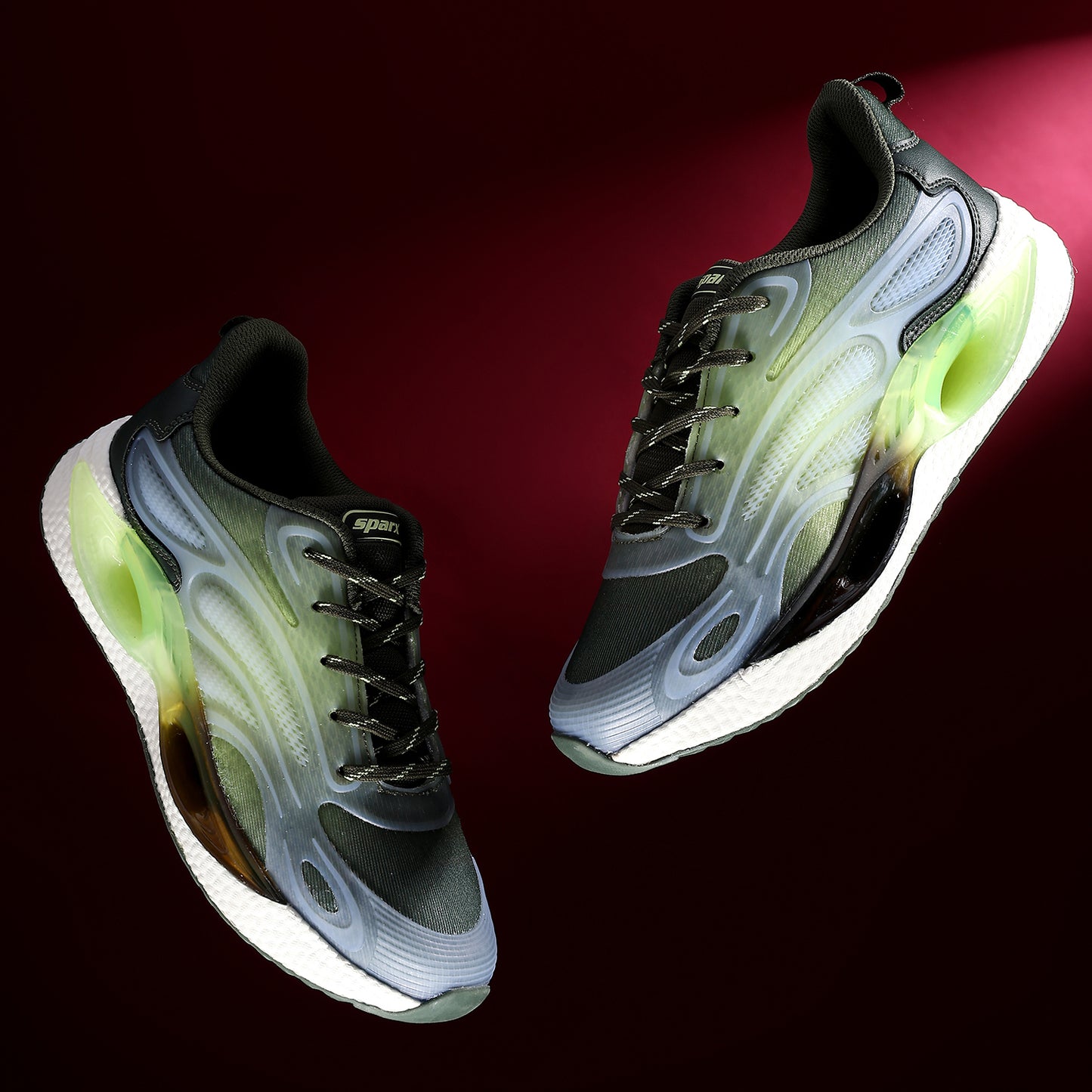 Athleisure Shoes for Men with beautiful design available in different types of colour comobination like green colour is visible in the image.