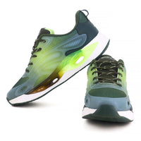 image of Athleisure Shoes for Men available in green color. The shoes with white background. 