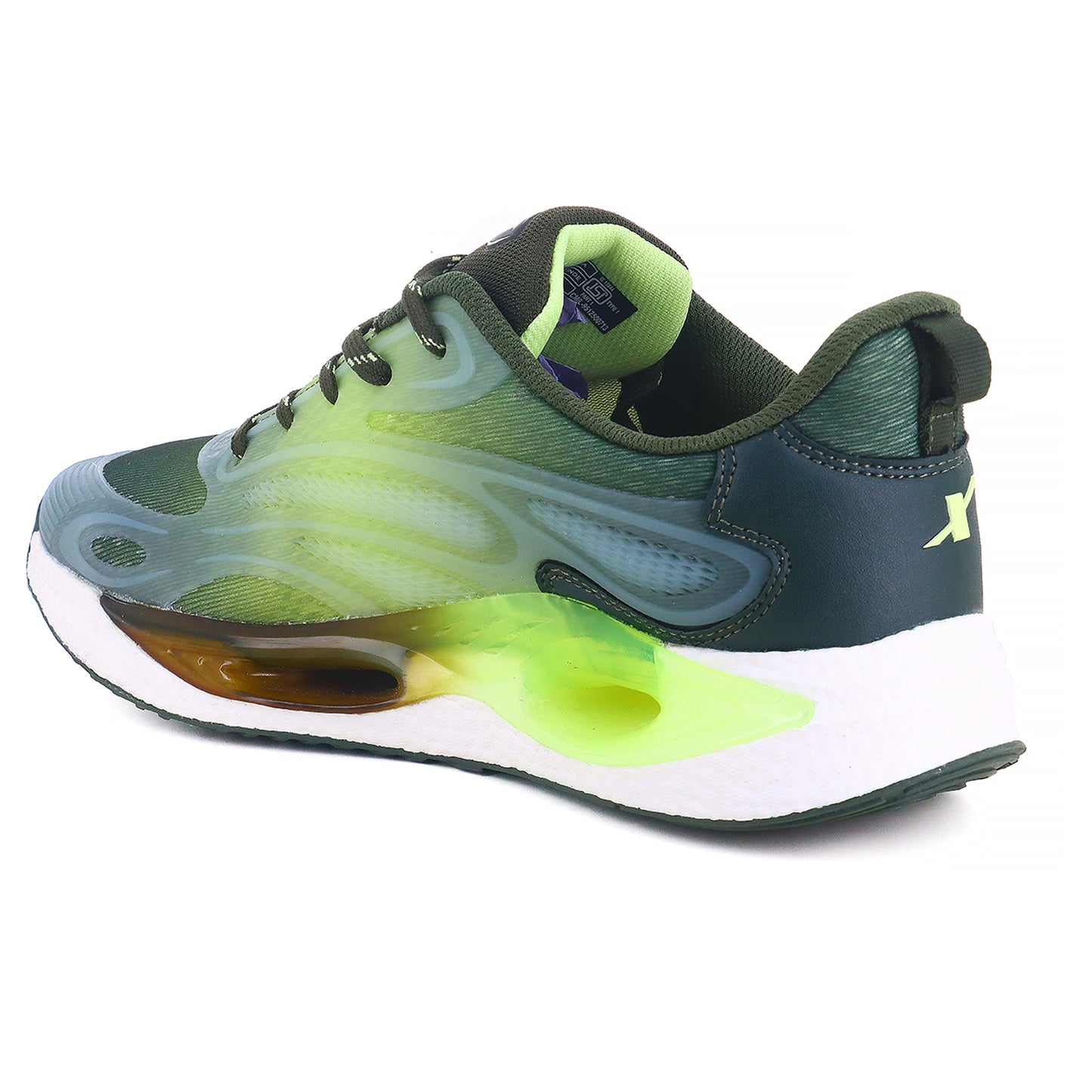 image of Athleisure Shoes for Men available in green color. The shoes with white background. 
